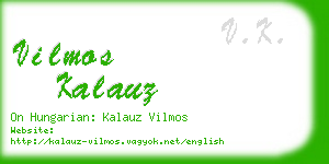 vilmos kalauz business card